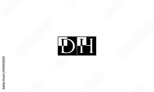 DH initial letter, monogram logo