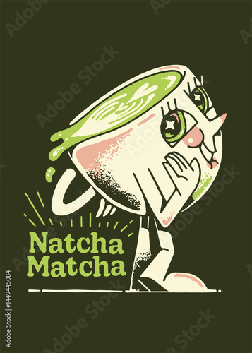 matcha retro mascot
