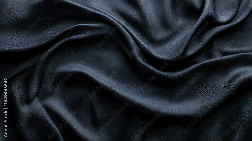 Fototapeta premium Dark navy blue draped fabric