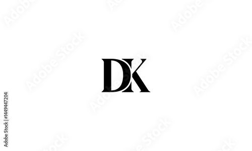 DK initial letter, monogram logo