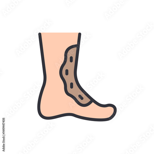 Skin disease colored icons, minimalist vector illustration ,simple transparent graphic element .Isolated on white background