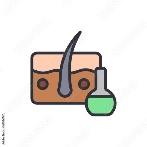 Skin medicine colored icons, minimalist vector illustration ,simple transparent graphic element .Isolated on white background