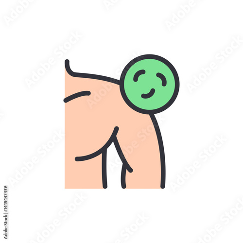 Skin bacteria colored icons, minimalist vector illustration ,simple transparent graphic element .Isolated on white background