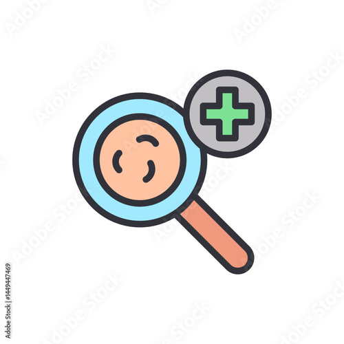 Healthy skin colored icons, minimalist vector illustration ,simple transparent graphic element .Isolated on white background