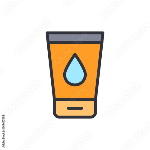Skincare colored icons, minimalist vector illustration ,simple transparent graphic element .Isolated on white background