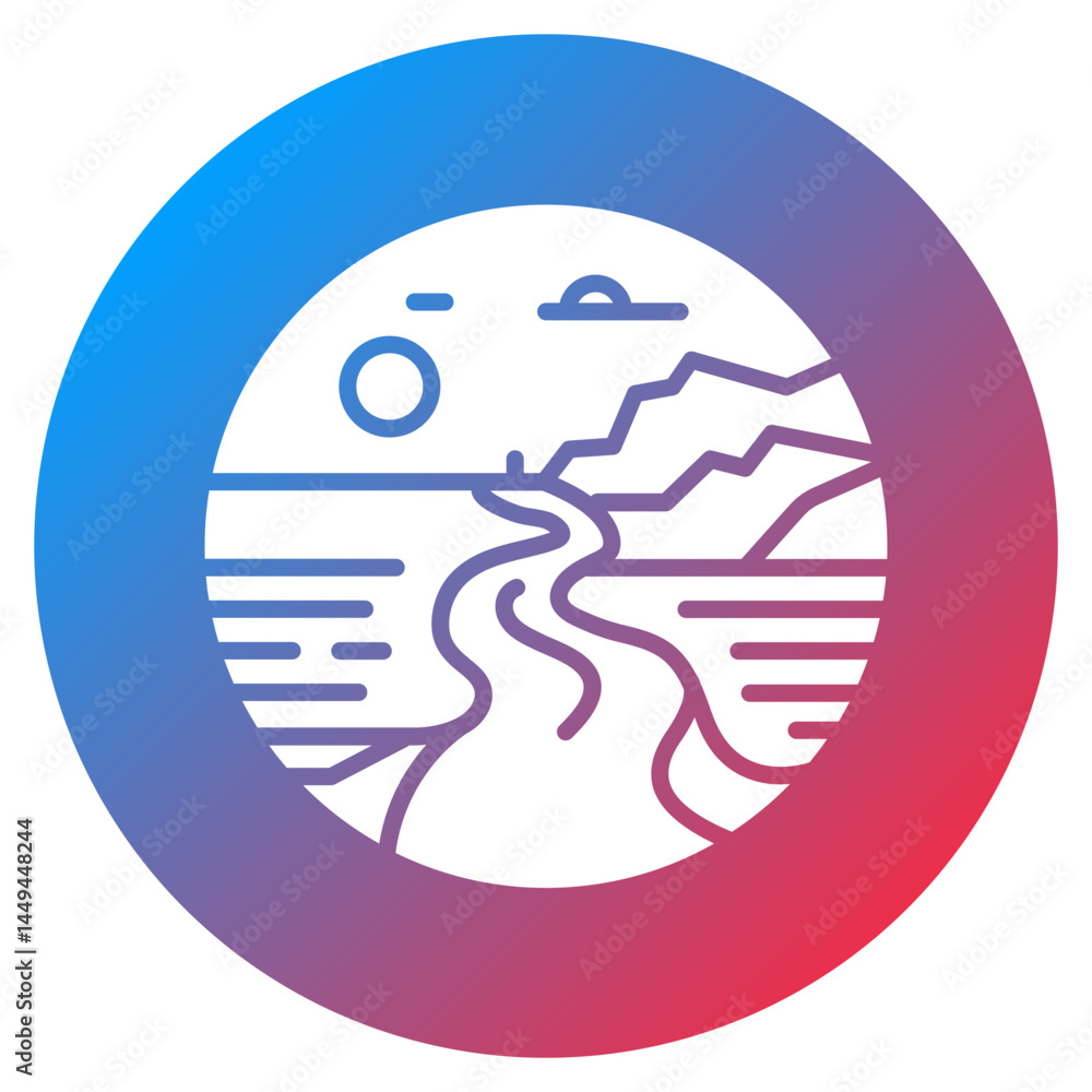 Obraz premium Coastal Road Vector Icon