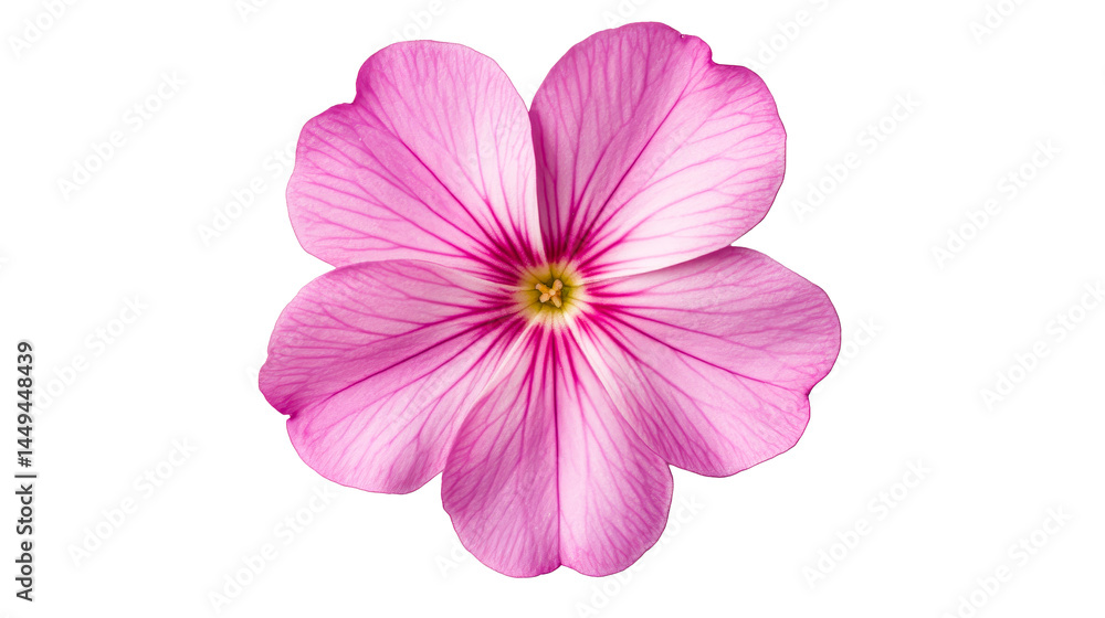 Blooming Pink Petunia Flower with Visible Veins, cut out transparent Blooming Pink Petunia Flower with Visible Veins, cut out transparent