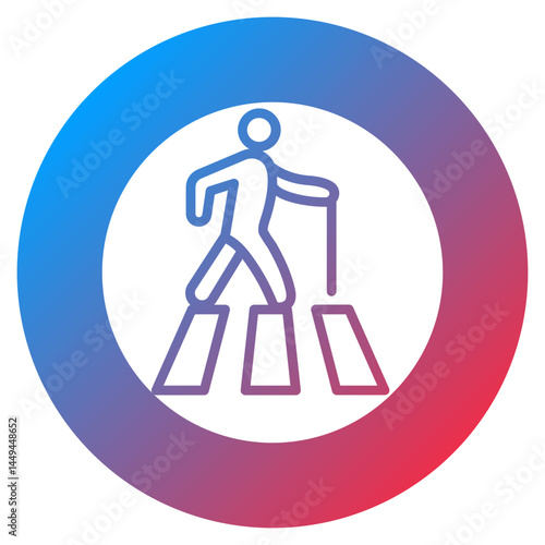 Pedestrian Zone Vector Icon