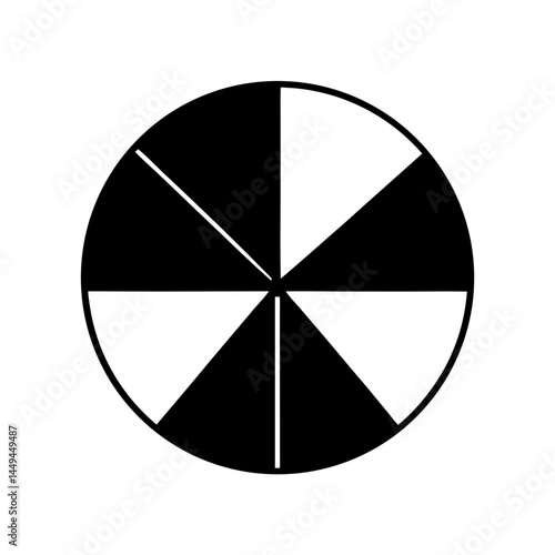 Monochrome Circular Design with Alternating Sectors of Black and White Spaces