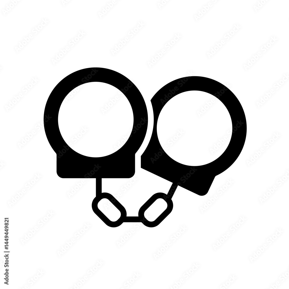 handcuffs Legal and Law solid Icon handcuffs Legal and Law solid Icon