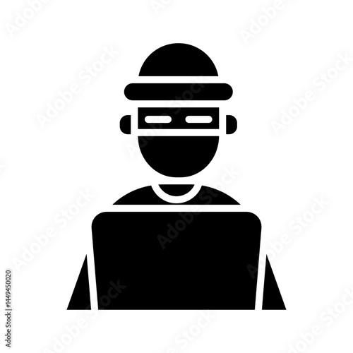 Thief Cyber Legal and Law solid Icon
