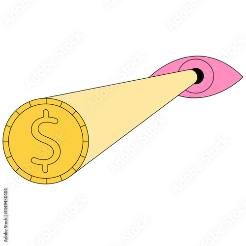 eyes searching for money icon
