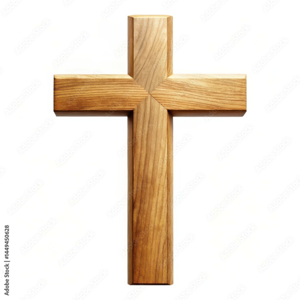 Simple Clean Wood Cross Isolated On White Background Symbol Of Christianity Simple Clean Wood Cross Isolated On White Background Symbol Of Christianity