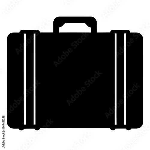 Stylized black and white suitcase illustration ready for your next journey