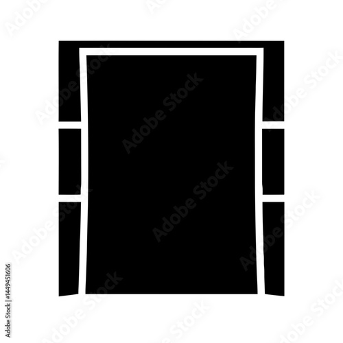 Abstract Black and White Graphic of a Window with Multiple Panes