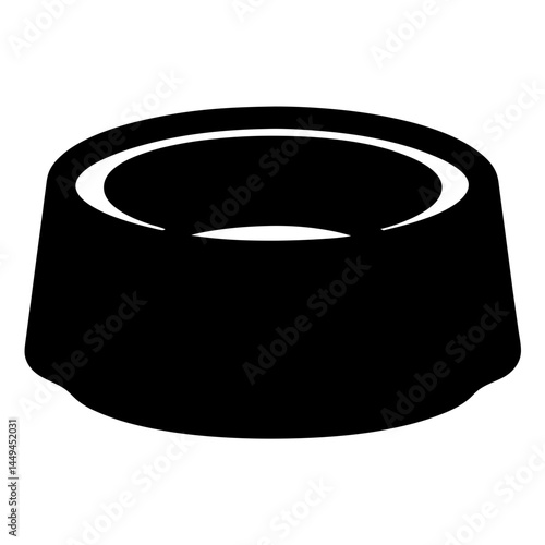 Black silhouette of a pet food bowl suitable for a dog or cat
