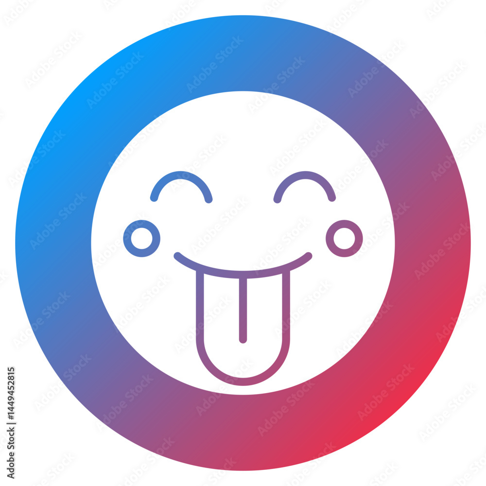 Obraz premium Face with Tongue Vector Icon