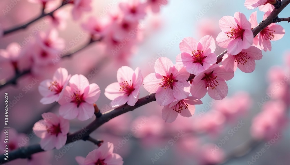 Delicate pink cherry blossoms, intricate swirling branches , illustration, flower background, sakura Delicate pink cherry blossoms, intricate swirling branches , illustration, flower background, sakura