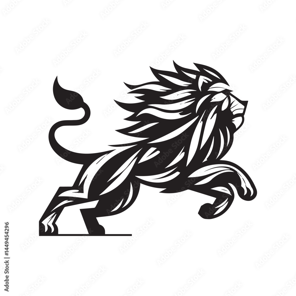 Fototapeta premium Origami Lion Logo – Geometric Wild King Animal Symbol