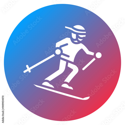 Alpine Skiing Vector Icon