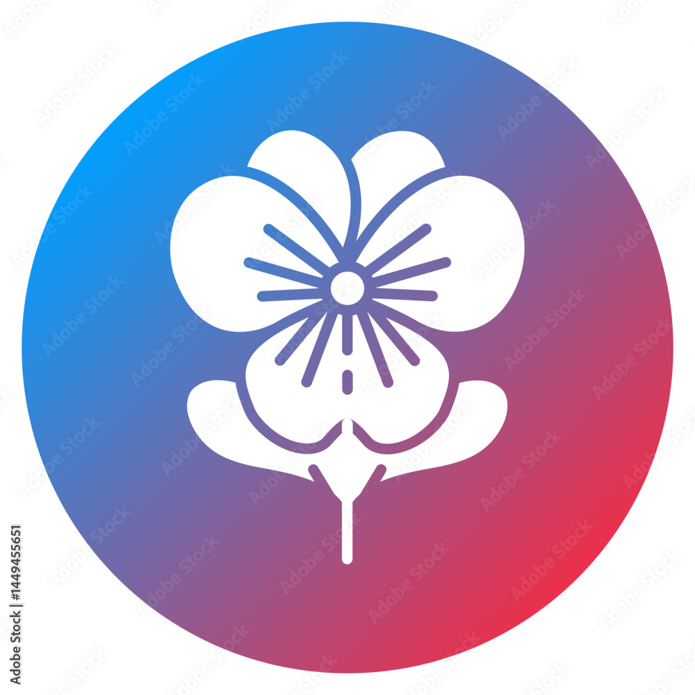 Fototapeta premium Pansy Vector Icon