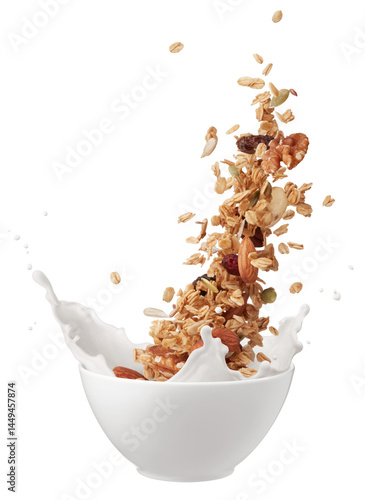 granola with milk