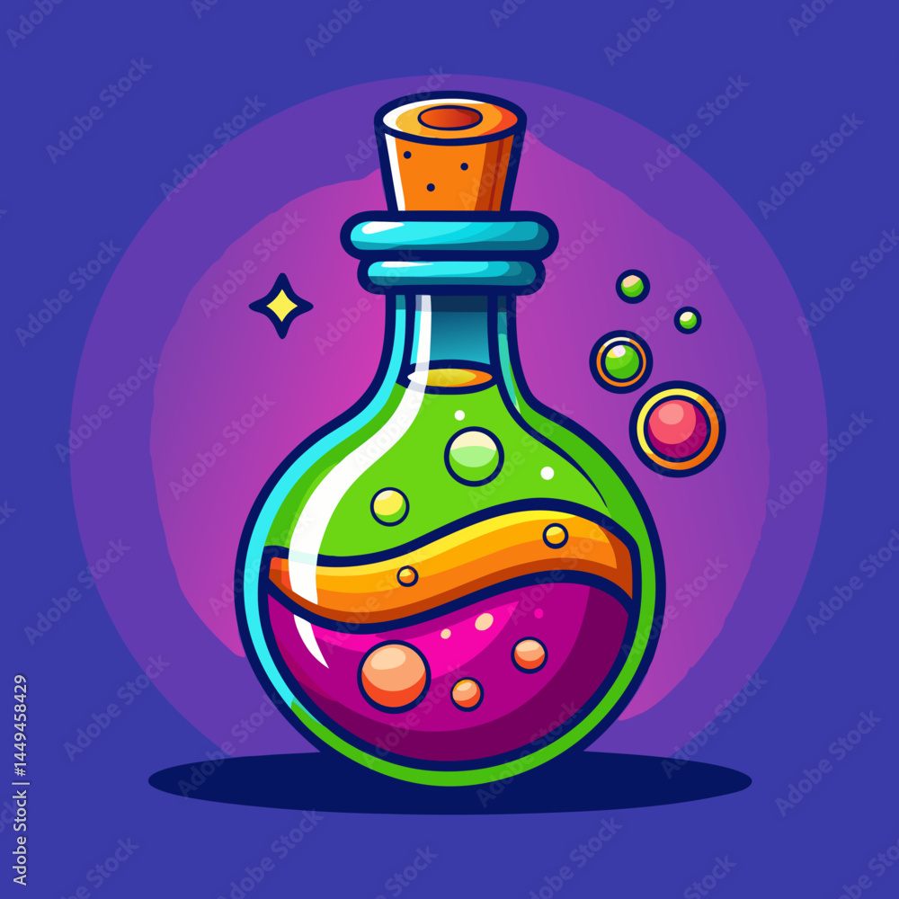 illustration of a bottle with a glass illustration of a bottle with a glass