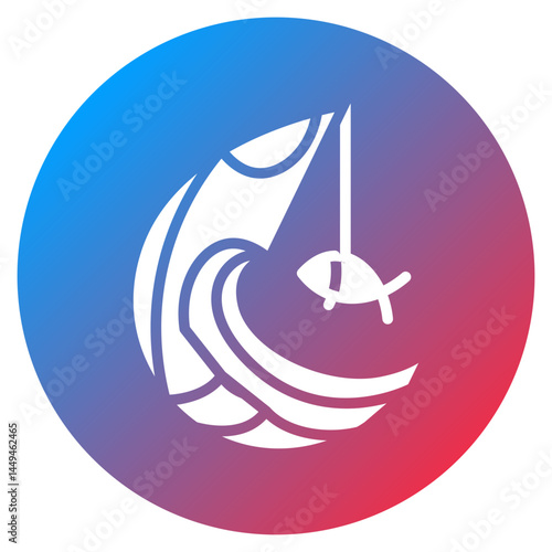 Surf Fishing Rod Vector Icon