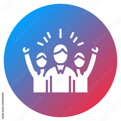 Cheering Together Vector Icon