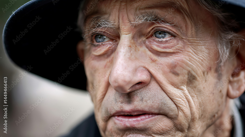 Aged man pensive gaze deep wrinkles wisdom etched face Aged man pensive gaze deep wrinkles wisdom etched face
