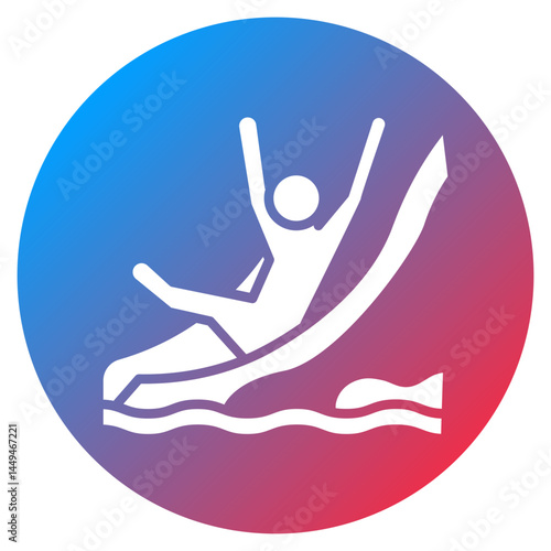 Water Slide Racer Vector Icon