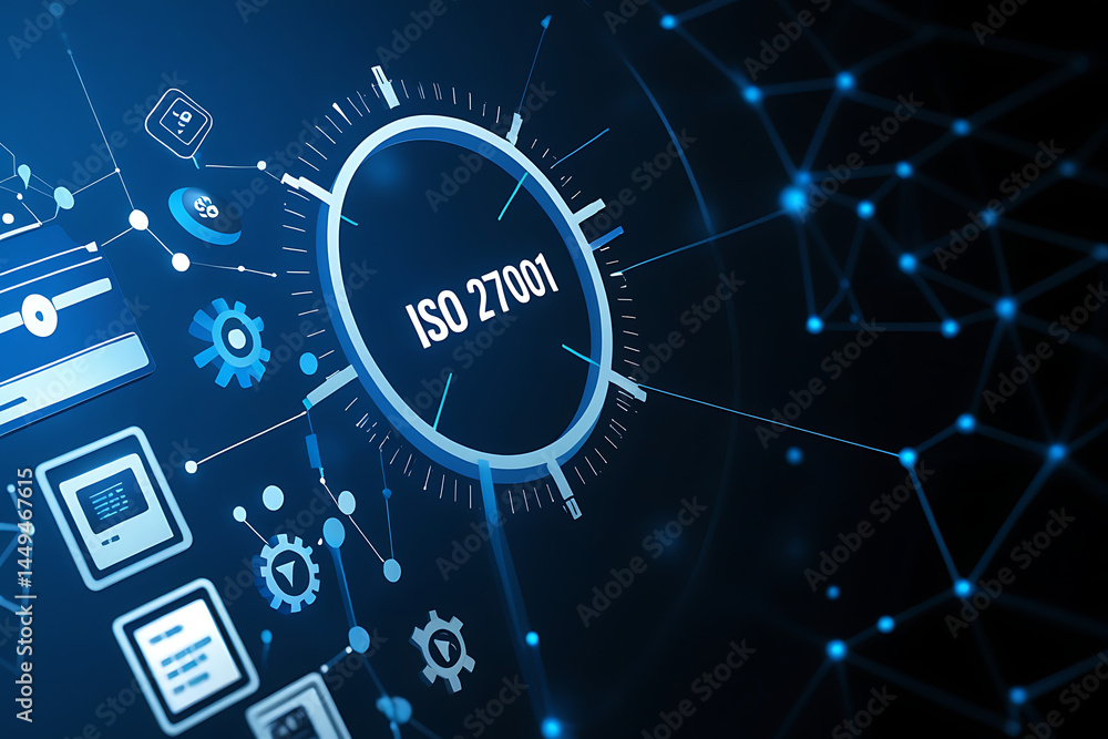 ISO 27001, ISO certification, ISO 27001 certified business, Information security management system. International Organization for Standardization. businessman doing ISO verification on a laptop ISO 27001, ISO certification, ISO 27001 certified business, Information security management system. International Organization for Standardization. businessman doing ISO verification on a laptop