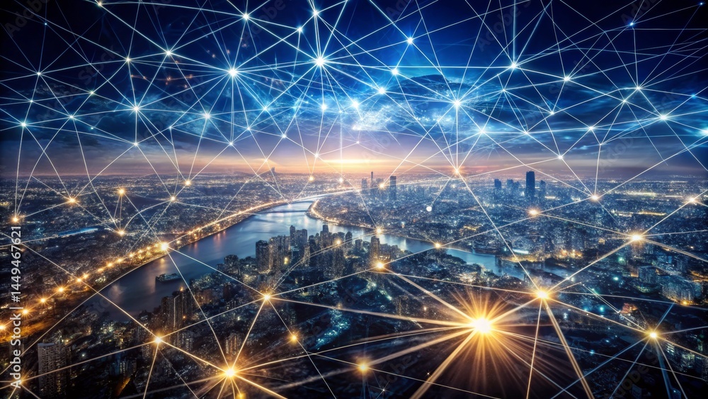 Fototapeta premium Connected City Network