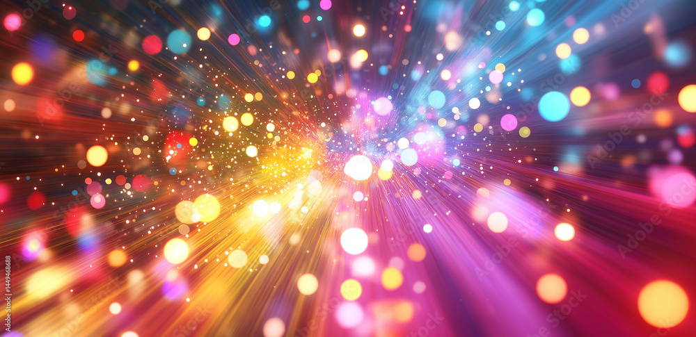 Colorful spots and light beams intertwine, creating a dreamy and vibrant visual feast. Colorful spots and light beams intertwine, creating a dreamy and vibrant visual feast.