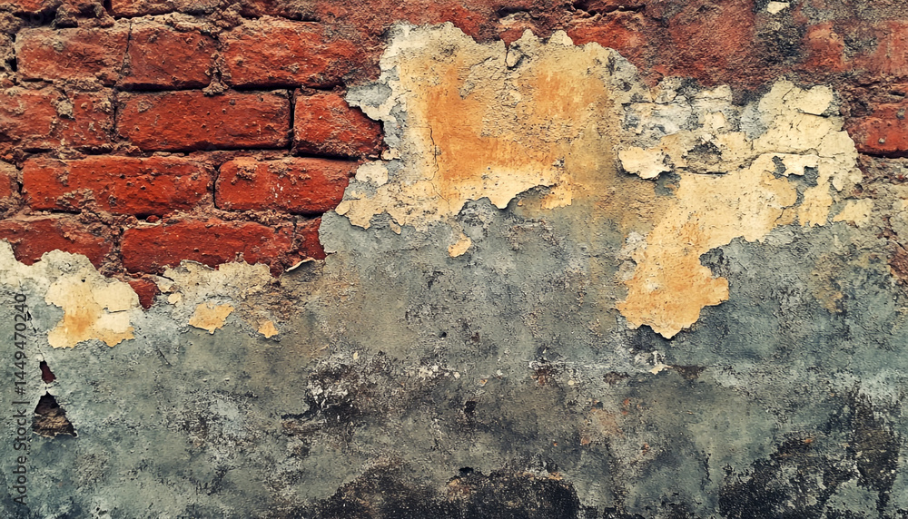 Fototapeta premium Texture of old red brick wall as background