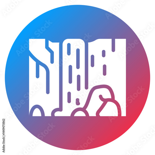 Gushing Waterfalls Vector Icon