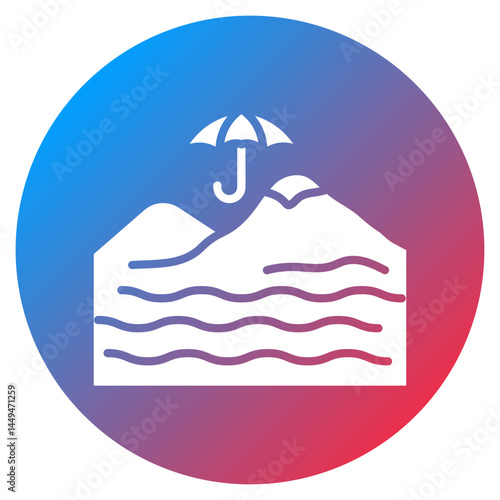 Monsoon Hills Vector Icon