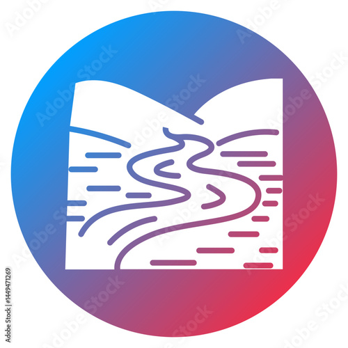 Monsoon Riverscape Vector Icon