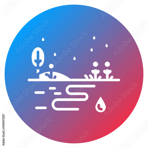 Monsoon Scenery Vector Icon