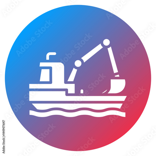 Coastal Dredger Vector Icon