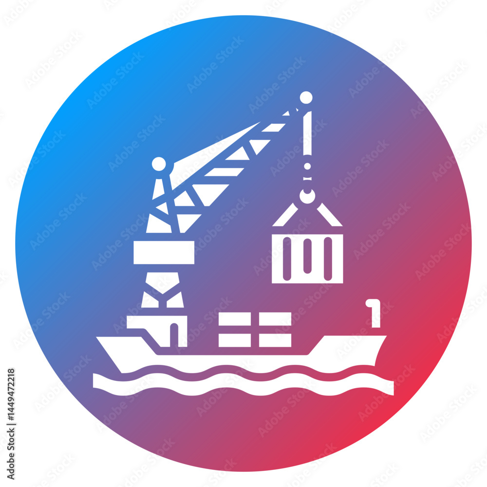 Naklejka premium Quay Crane Vector Icon