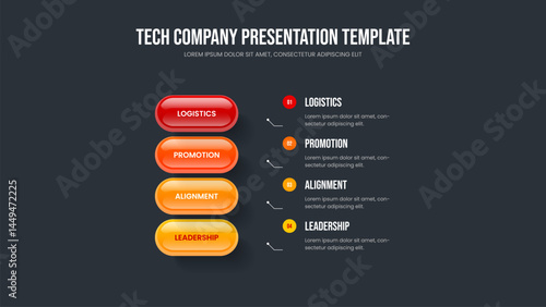 Service Introduction Four Element Infographic Slideshow Template. Professional Insight 4 Option Diagram Presentation Layout. Business Showcase Slide Design Vector Illustration.