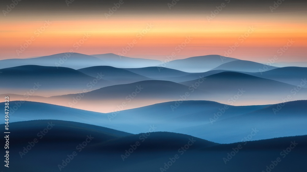 Obraz premium Misty Mountain Sunrise