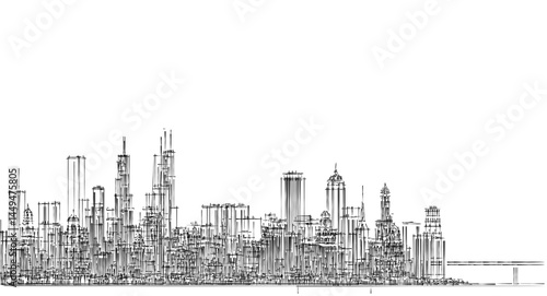 Canvas Print modern city metropolis 3d illustration