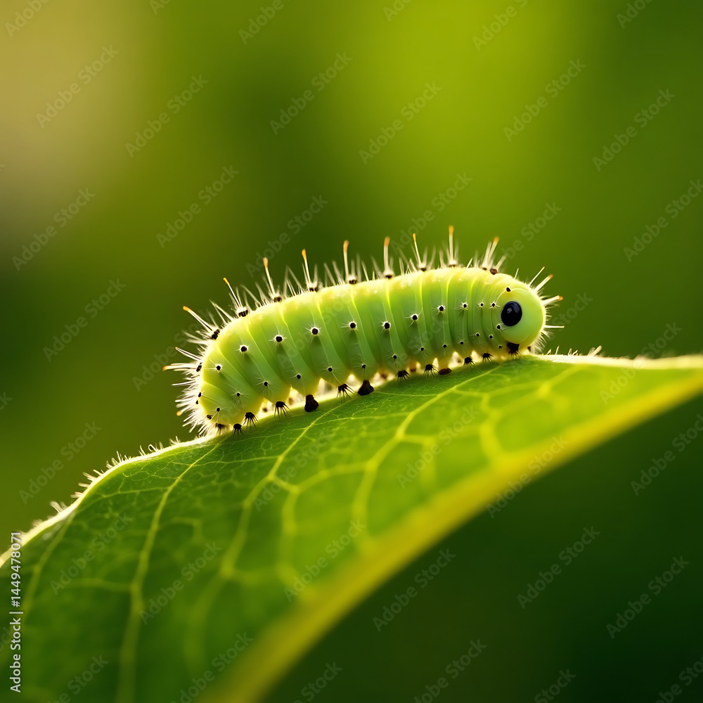 caterpillar on leaf caterpillar on leaf