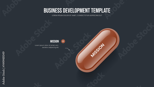 Sales Showcase Slide Layout Vector Illustration. Professional Profile One Element Infographic Presentation Design. Creative Campaign 1 Step Diagram Frame Template.