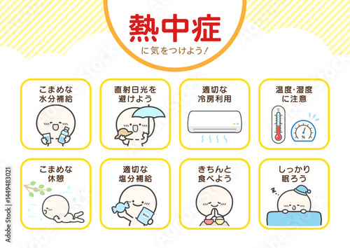 熱中症対策ポスター、シンプルな人物01