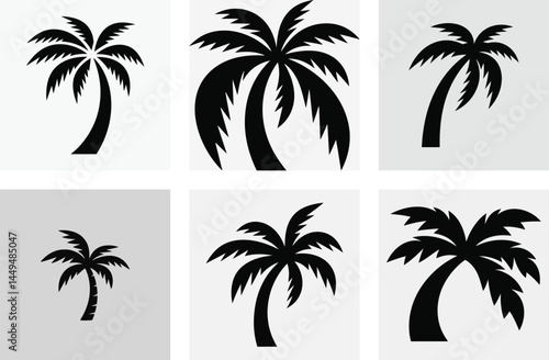 set of palm trees