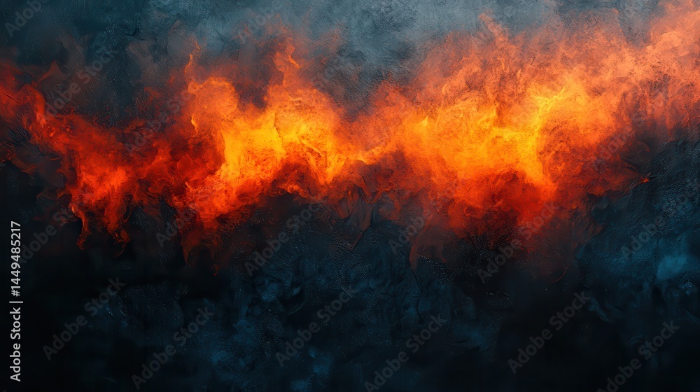 Fiery smoke and flames Fiery smoke and flames
