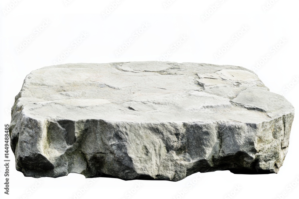 Fototapeta premium Stone Surface for Product Display Isolated on White Background Natural Rock Platform